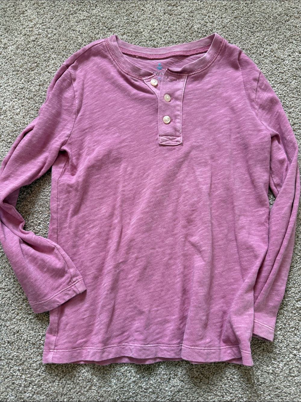 Crewcuts Vintage-Style Long Sleeve Henley in Mauve Pink (6-7)